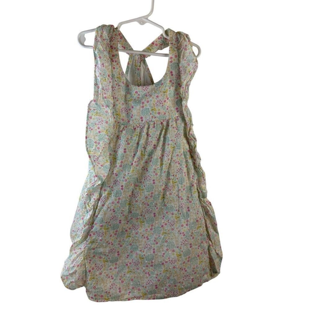 Shabby Chic girls dress size 5 white with pink flowers yellow bunnies‎ rn#59478